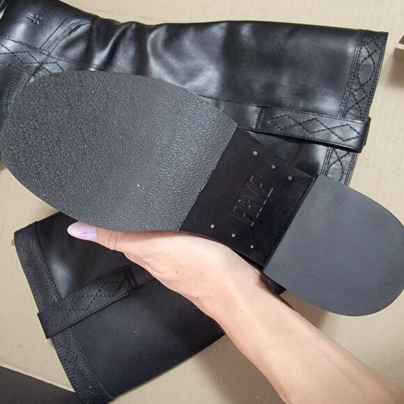 Frye Kate Knee High Boots Womens 7.5 Black Country Western Rustic Chore Riding - Picture 5 of 7